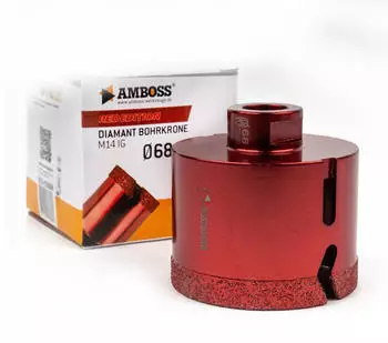 Amboss Red Edition Diamant-Bohrkrone Ø68mm M14 für Feinsteinzeug & Fliesen (M14)