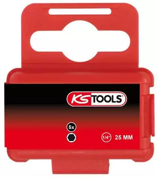 KS Tools CLASSIC Bit Innensechskant 1/4" 3/8" 25mm, 5er Pack (911.3622)