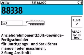 Reyher Gewindefertigbohrer R 88339 M12x1,5 Stahl (R 88339)