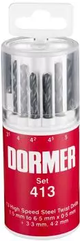 Dormer A191 Spiralbohrer-Satz HSS DIN 338 Typ N 1,5&ndash;6,5mm 13-tlg. (A191413)