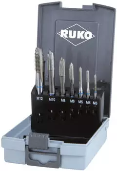 RUKO Maschinengewindebohrer-Satz DIN371/376 Form B M3-M12 HSS, 7-tlg. (245057RO)