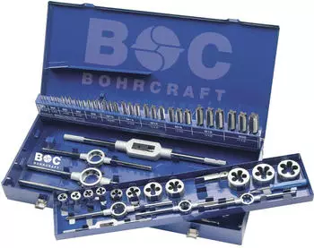 BOHRCRAFT Werkzeuge Gewindeschneidsatz GW 20 HSS-G DIN 352 M3-M20 54-tlg. (60001410054)