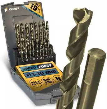 Amboss Speed Force Spiralbohrer-Set 19-tlg., HSS-G, 1–10mm (859-53310)
