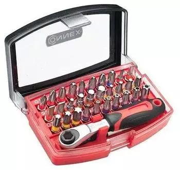 Connex Bit-Set 32-teilig mit Mini-Knarre 1/4" (COXB973832)