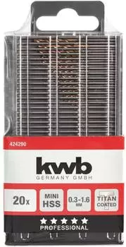 KWB HSS-Titan Metall-Spiralbohrer-Set 20-teilig 0,3-1,6mm (424290)