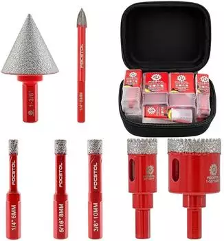 LuxusKollektion Diamant-Fliesenbohrer Set 7-teilig, 6&ndash;35mm, Dreikantschaft