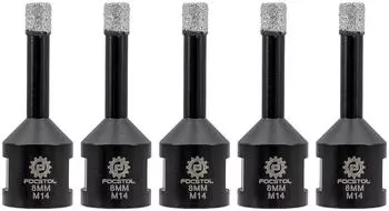 LuxusKollektion Diamant-Fliesenbohrer 8mm M14 vakuumgel&ouml;tet, 5er-Pack