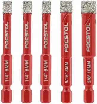 LuxusKollektion Diamant-Fliesenbohrer-Set 5-teilig 6/8/10mm Sechskantschaft