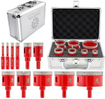 LuxusKollektion Diamant-Fliesenbohrer-Set 11-tlg. 6-65mm Dreikantschaft (KIT7)