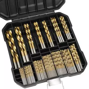 LuxusKollektion Spiralbohrer-Set 99-teilig HSS titan 1,5-10mm 135&deg;