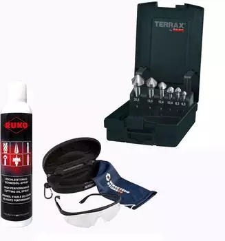 RUKO Kegel- & Entgratsenker-Satz HSS, 6-teilig, 90&deg;, DIN 335 Form C (WZSA102152RO)