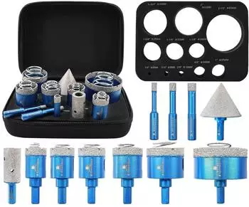 LuxusKollektion Diamantbohrer-Set 6-65mm f&uuml;r Fliesen, Keramik, Granit, Marmor