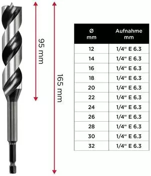 KWB Schlangenbohrer 3-S Japan &oslash;32mm, 235mm (042932)
