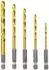 LuxusKollektion HSS-Bohrer-Set titaniumbeschichtet 5-teilig 2-6mm 1/4