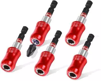 LuxusKollektion Bithalter magnetisch 5-tlg. 60mm Schnellwechsel 1/4" Sechskantschaft Cr-V