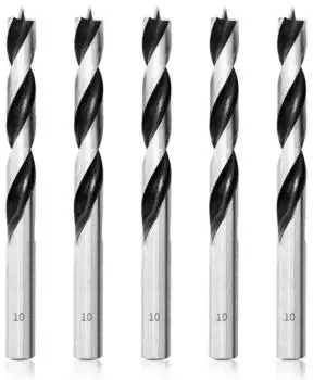 LuxusKollektion Brad Point Spiralbohrer f&uuml;r Holz 10mm, 5 St&uuml;ck
