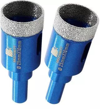 LuxusKollektion Diamantbohrkrone 25mm f&uuml;r Glas, Keramik, Fliesen, Marmor (2 St&uuml;ck)