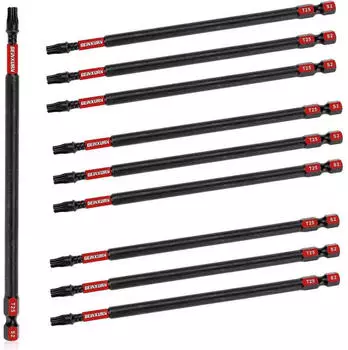 LuxusKollektion Schlagfester Schrauberbitsatz T25 Torx 150mm S2 Stahl 10 St&uuml;ck