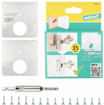 Wolfcraft Reparaturset f&uuml;r Topfscharniere, T&uuml;rseite, 17-tlg. (4658000)