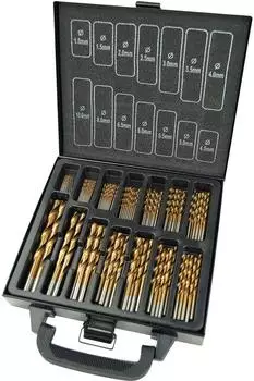 Mannesmann M54399 HSS Metallbohrer-Sortiment inkl. Koffer, 99-tlg.