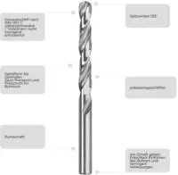 kwb 206590, Kwb 206590 HSS Spiralbohrer 9mm Gesamtl&auml;nge 125mm DIN 338...