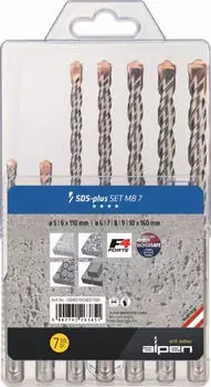 Alpen F4 forte MB7 SDS-plus Hammerbohrer-Sortiment, 7-tlg. (0080700007100)