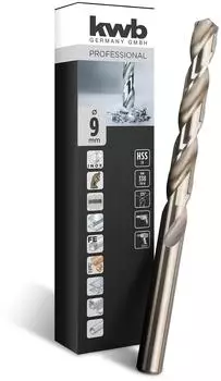 kwb Cobalt HSS CO Spiralbohrer, 9mm, 1 St&uuml;ck (248690)