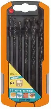 Wolfcraft HM Universalbohrer-Sortiment inkl. Werkzeugbox, 6-tlg. (7114000)