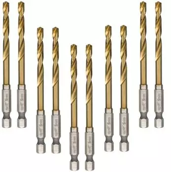 Milwaukee Red Hex Shockwave HSS-G TiN Metallbohrer, 5x31x80mm, 10 St&uuml;ck (4932478180)