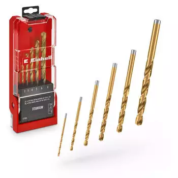 Einhell HSS-TiN Metallbohrer-Sortiment inkl. Werkzeugbox, 6-tlg. (49427006)