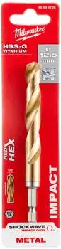 Milwaukee Red Hex Shockwave HSS-G TiN Metallbohrer, 12.5x83x128mm, 1 St&uuml;ck (48894728)