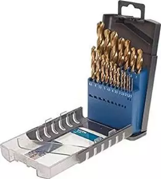 kwb HSS-TIN Metallbohrer-Sortiment titannitriert inkl. Werkzeugbox, 19-tlg. (421820)
