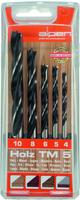 ALPEN Holzspiralbohrer Kassette CV TM5 Bohrer &oslash; 4 - 10 mm 5-teilig