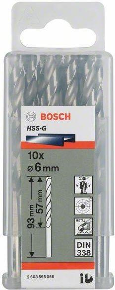 Bosch Metallbohrer HSS-G 6,5 x 63 x 1 mm 10 Stück