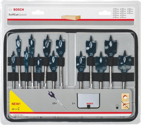 Bosch Flachfräsbohrer-Set Self Cut Speed, 13 tlg. (2608587010)