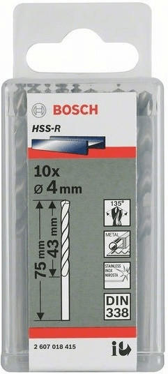 Bosch Pro Metall-Bohrer HSS-R rollgewalzt 4 mm (2607018415)