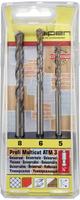 Alpen 100803100, Alpen MultiCut 100803100 Hartmetall Mehrzweckbohrer-Set 3teilig 5