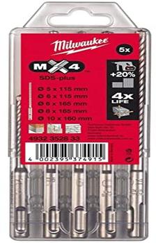 Milwaukee Hammerbohrer 6/8/10x165mm MX4 5/6x115mm SDS Plus Set 5 tlg.