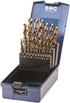 BOHRCRAFT Werkzeuge HSS-E DIN 338 kobalt Typ N in ABS-Box 25-tlg. 1,0 - 13,0 x 0,5 mm