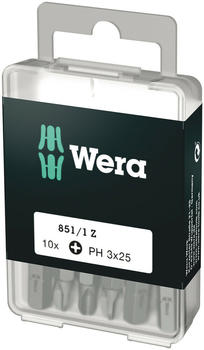 Wera 851/1 Z DIY Bits, PH 3 x 25 mm, 10-pc.