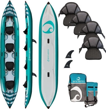 Spinera Kayak Hybris 510 cm Kayak aufblasbares Allround-Kajak Boot Kanu T&uuml;rkis
