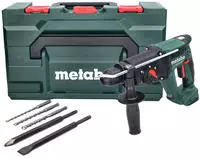 Metabo KH 18 LTX 24 Akku Kombihammer 18 V 2,1 J SDS plus + 5 tlg. Bohrer Mei&szlig;el Set