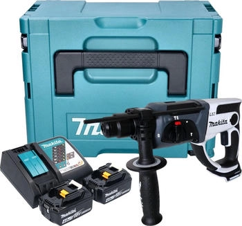 Makita DHR202 RMJW 18 V 20 mm 2,0 J wei&szlig; + 2x Akku 4,0 Ah + Ladeger&auml;t + Makpac