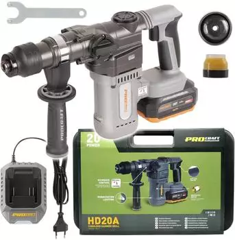 PROCRAFT Akku Bohrhammer 20 V 3,8 J Brushless + 1x Akku 4,0 Ah + Ladegerät + Koffer