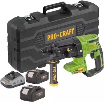 PROCRAFT PHA40bb-c Akku-Bohrhammer 20V 2,6J SDS plus Brushless, 2x 4,0Ah (PHA40bb-c)