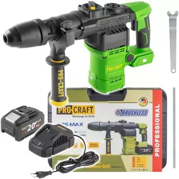 PROCRAFT PHA50-1B-C 20 V 7 J SDS + 1x Akku 8,0 Ah + Ladeger&auml;t + Koffer