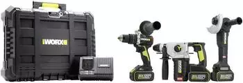 Worx WU928 Akku-Bohrhammer & Akku-Winkelschleifer 20V 5Ah Li-Ion (WU928)