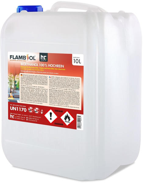Höfer Chemie 6 x 10 Liter FLAMBIOL Bioethanol Hochrein 100 % saubere und geruchsfreie Verbrennung (60 Liter)