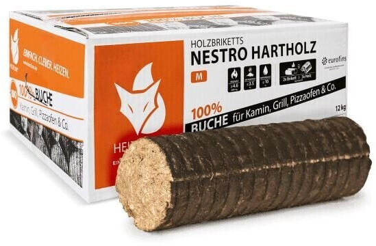 Heizfuxx Nestro Hartholz-Briketts Buche 2 x 12 kg