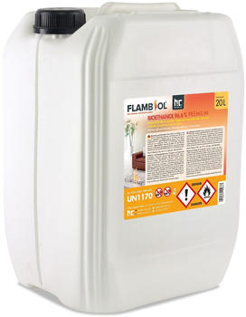 Höfer Chemie 3 x 20 Liter FLAMBIOL Bioethanol 96,6% Premium für Ethanolkamin in Kanistern (60 Liter)